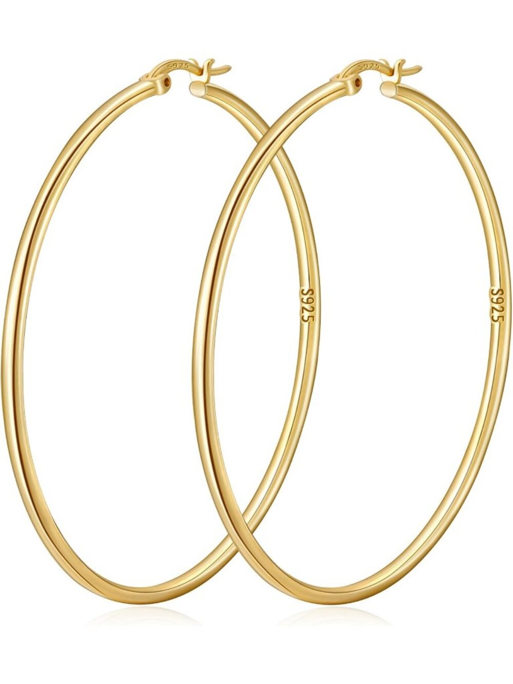 Women's Jewelry Gold-70mm Sterling Silver Hypoallergenic Big Hoop Earrings